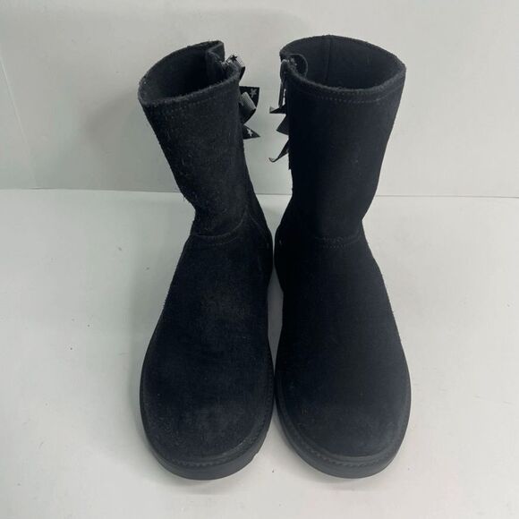 Ugg Tillee Women Black Sheepskin‎ Mid Calf Bootie Size 4 - Picture 2 of 8